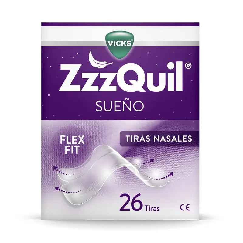 ZzzQuil Sueño Tiras Nasales, Respira y Duerme Mejor, 26 Tiras