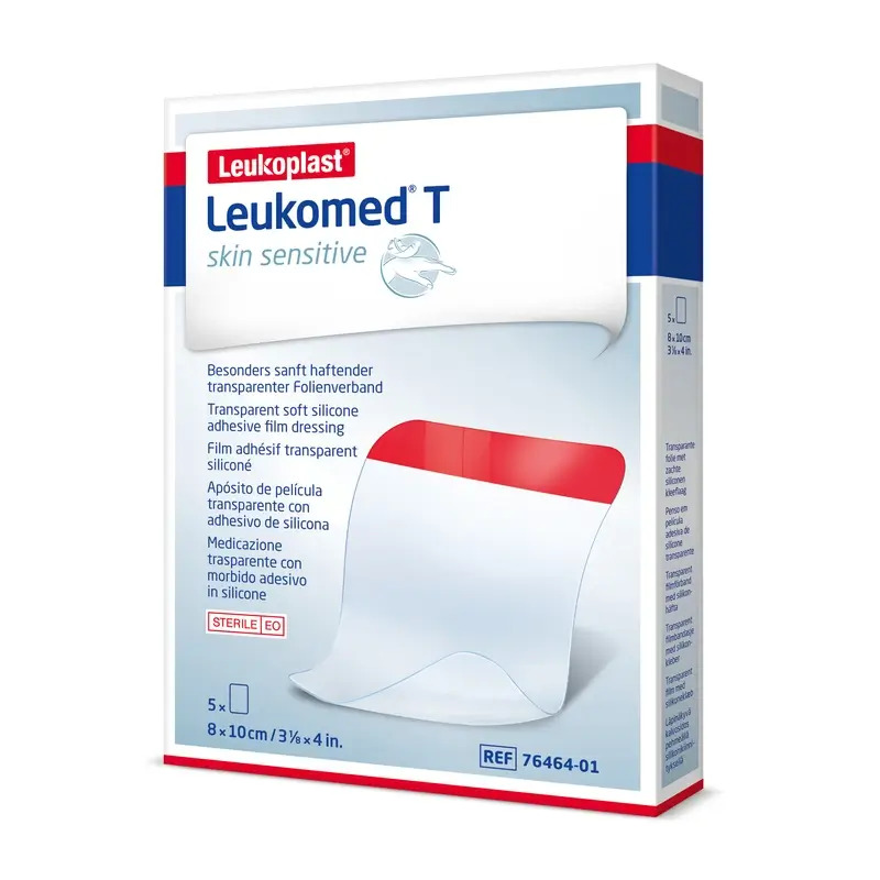 Leukoplast Leukomed T Skin Sensitive, 8 Cm X 10 Cm, 5 Unidades