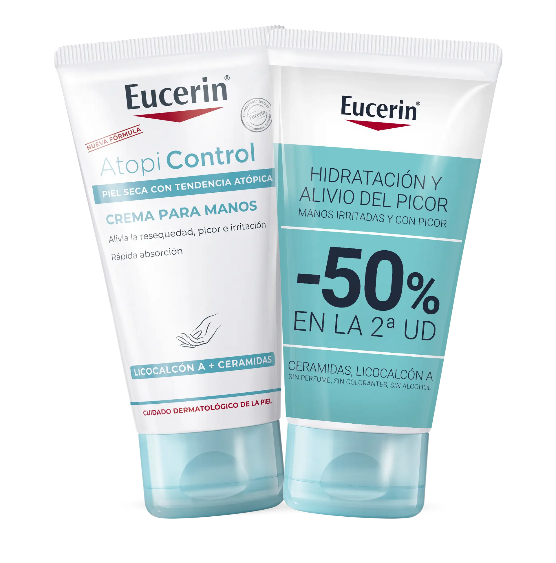 Eucerin Duplo Crema de Manos Atopic Control, 2X75 ml