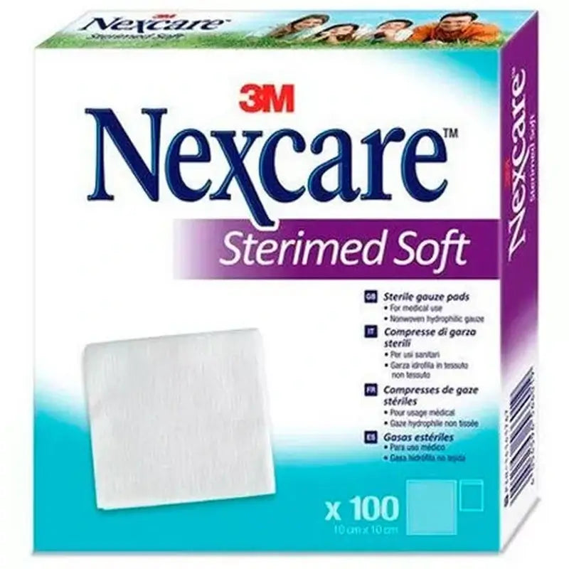 3M Sterimed Soft Gasas Estériles De Suave Tejido Sin Tejer 10X10Cm , 100 unidades