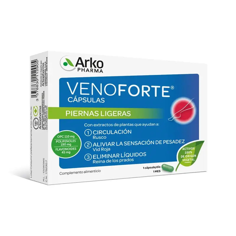 Arkopharma Venoforte, 30 cápsulas