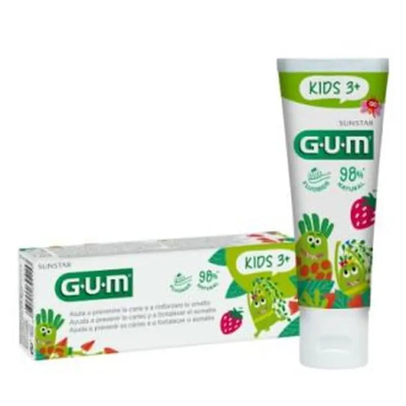 Gum Kids Pasta Dental Infan +3 Años Fresa 50Ml Fluor